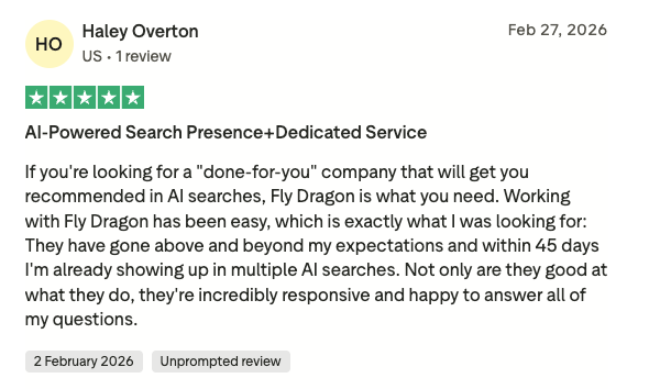 Agent review on Trustpilot