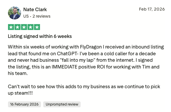 Agent review on Trustpilot